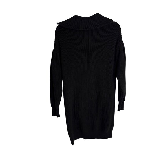 NWT 525 America Pleat Sleeve Quarter Zip Sweater Dress Black-sz XS - Picture 9 of 9